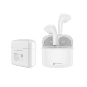 Audífonos Nextep NE-428B Buds Bluetooth Control Táctil hasta 20 horas color Blanco - tipo universal, Alcance de 10 metros Waterproof IPX4