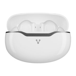 VORAGO ESB-450-WH Audífonos bluetooth 5.3 con hasta 18 hrs de reproducción - controles táctiles, función de manos libres y aplicación móvil para configuración, Color Blanco