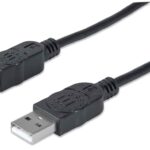 MANHATTAN 333368 Cable para Dispositivos USB B de Alta Velocidad. USB 2.0 - A macho/ B macho, 480 Mbps, 1.8 m, Negro