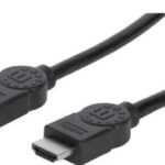 MANHATTAN 323215 Cable HDMI 4K de Alta Velocidad con Canal Ethernet - Macho a Macho, Blindado, Negro, 2 m