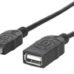Cable de Extensión USB2.0 de alta velocidad (338653) MANHATTAN USB 2-0 A Macho / A Hembra - 480 Mbps, 1.8m. Color negro