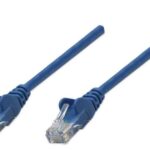 Cable de red UTP - Cat6, 3m (10ft), 100 Cobre, Contactos chapa de oro, Cable Patch Azul INTELLINET 342605
