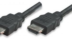 MANHATTAN 323260 Cable HDMI 4K de Alta Velocidad con Canal Ethernet - Macho a Macho, Blindado, Color Negro, 15 m
