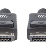 MANHATTAN 307116 Cable DisplayPort Macho a DisplayPort Macho - Blindado, Negro, 2 m; resolución de hasta 4K@60Hz