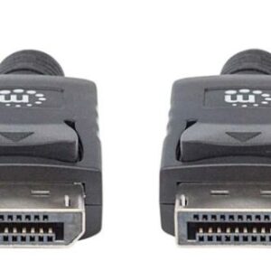 MANHATTAN 307116 Cable DisplayPort Macho a DisplayPort Macho - Blindado, Negro, 2 m; resolución de hasta 4K@60Hz