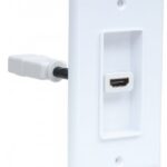 MANHATTAN 771719 Placa de pared HDMI de un puerto - Compatible con cajas de montaje de distribución sencilla, ranuras y cajas montadas en pared.