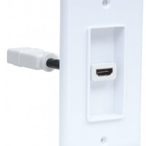 MANHATTAN 771719 Placa de pared HDMI de un puerto - Compatible con cajas de montaje de distribución sencilla, ranuras y cajas montadas en pared.