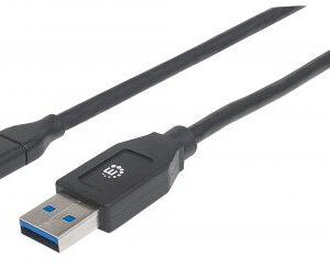 Cable USB C MANHATTAN 354974 - USB C, Macho/Macho, 1, 8 m, Negro