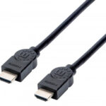 MANHATTAN 355308 Cable HDMI de Alta Velocidad - macho a macho, 4K, blindado, Longitud 1.5m, Color negro