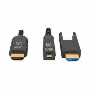 Cable HDMI a HDMI Óptico Activo con conector HDMI desmontable - Clasificación Plenum, 50m, Certificado CMP/CPR, HEC, ARC, MANHATTAN 355698