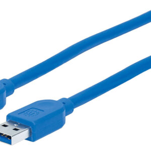 Cable USB MANHATTAN 354295 - USB 3.0, USB 3.0, Macho/Macho, 1, 8 m, Azul
