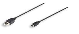 MANHATTAN 302340 Cable USB V2.0 A-Mini B 3M Negro