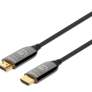 Cable HDMI Óptico Activo (AOC) Certificado 8K@60Hz - 20m, CMP/CPR, 4K@120Hz, 48G, HDR dinámico, HEC, eARC, contactos chapados en oro MANHATTAN 356183