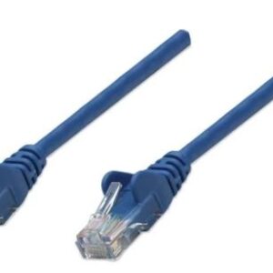 Cable de red UTP - Cat6, 1m (3ft), 100 Cobre, Contactos chapa de oro, Cable Patch Azul INTELLINET 342575