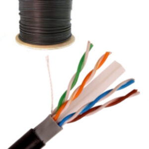 SAXXON OUTPCAT6CCAEXT- Cable UTP CCA de 305m - categoría 6 para exteriores, con doble forro y color negro