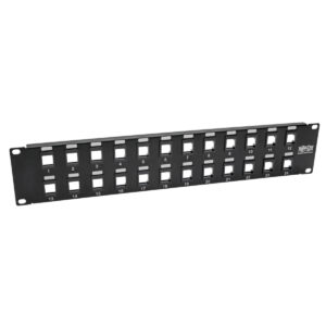 TRIPP-LITE Panel de parcheo Vacío de Conexiones sin Blindaje RJ45 Keystone / Multimedia de 24 Puertos de 2U - Ethernet RJ45, USB, HDMI, Cat5e / 6 N062-024-KJ
