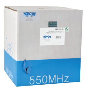 Bobina de Cable UTP CERTIFICABLE TRIPP-LITE N222-01K-BL - CAT6 Gigabit Núcleo Sólido, COLOR AZUL, 305 METROS, BOBINA EN CAJA CON BASE GIRATORIA PARA SU FA