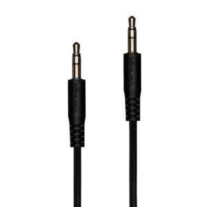 Cable auxiliar audio VORAGO CAB-A01B negro 3.5mm a 3.5 mm