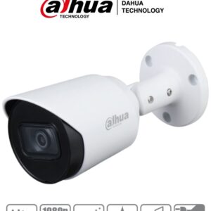 Dahua Technology DH-HAC-HFW1200TN-A-0280B-S4 DAHUA HAC-HFW1200T-A - Cámara Bullet HDCVI 1080p micrófono - 2.8 mm, ángulo de visión de 103°, IR 30 m, IP67, carcasa metálica, DWDR, BLC, HLC.