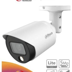 Dahua Technology DH-HAC-HFW1509TN-A-LED-0360B DAHUA HAC-HFW1509T-A-LED - Cámara Bullet Full Color de 5 Megapixeles/ Lente de 3.6 mm/ Micrófono Integrado/ Leds para 20 Metros/ Metalica/ IP67