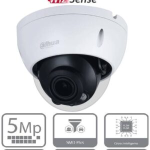 Dahua Technology DAHUA DH-IPC-HDBW2541R-ZAS - Domo Antivandalico de 5 Mp/ Lente Motorizado de 2.7-13.5/ WizSense/ IR de 40 M/ Ranura MicroSD/Ik10/ PoE