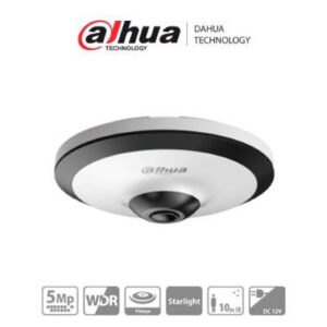 Dahua Technology DH-HAC-EW2501N - Cámara Fisheye HDCVI 5 MP - visión 360°, IR 10 m, WDR real 120dB, micrófono integrado