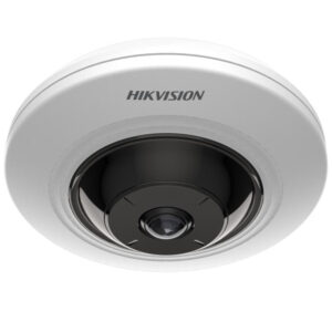 HIKVISION Cámara Mini Fisheye IP 5 Megapíxel DS-2CD3956G2-IS(U) / Panorámica 180° - 360° / 8 mts IR / Interior / PoE / HEOP / ACUSENSE / Detección Facial / Micrófono