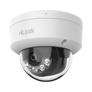 HILOOK IPC-D120HA-LUC Domo IP de 2mp / Lente 2.8 mm / 20 mts IR + 15 mts Luz Blanca / Micrófono Integrado / ACUSENSE Lite / Uso en interior / PoE / dWDR / H.265+ / ONVIF