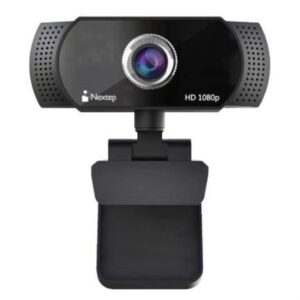 Cámara Web Nextep NE-423 FHD 1080P USB Ajusta 360 grados Color Negro