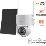 Nexxt Solutions Home Cámara NEXXT con panel solar para exterior NHC-OP20S/ Resolución 2K de 3MP / 100 inalámbrico/Luz LED/ activada por movimiento