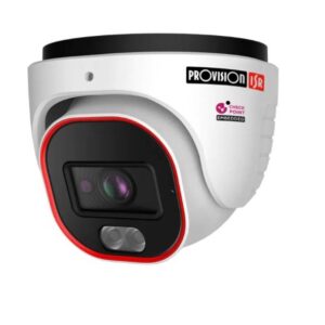 PROVISION-ISR DH-340IPSN-28 Camara domo IP 4 MP - Lente 2.8mm (93), de dia detecta hasta 60 mts/Reconoce: 12 mts/Idetifica: 6 mts, IR hasta 20 mts, DDA, microfono, WDR, PoE, IP67