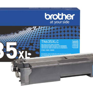 Tóner BROTHER TN635XLC cyan rendimiento aprox. 4 - 500 págs. para MFCL8730CDW, MFCL8970CDW, HLL8570CDW.