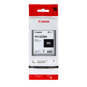 3489C001AA Tanque de tinta CANON PFI-030 - Negro, Tecnología de impresión inyección de tinta. Compatible con Plotter CANON TA-20 y TA-30. Capacidad 55 ml