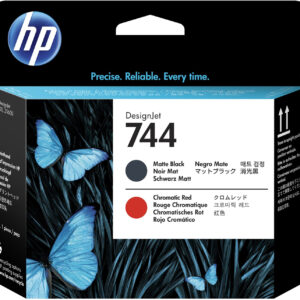 Cabezal HP 744 - F9J88A, Negro Mate/Rojo Cromático