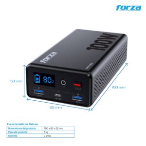 FORZA FPP-T100 Central eléctrica portátil 100W - Toma 1CA, LFP - 110V