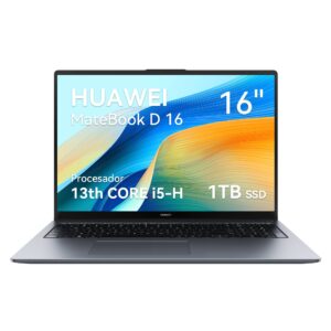 HUAWEI 53014MSJ MatebookD16 Ci513420H 16GB+1TB. Diseño estetico cuerpo de metal | Pantalla FHD 16 Pulgadas | Teclado númerico | Peso Ligero. SinSistemaOperativo