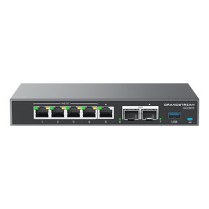 Grandstream (GCC6010) es un equipo todo en uno para empresas que integra firewall - router VPN, switch PoE y PBX IP