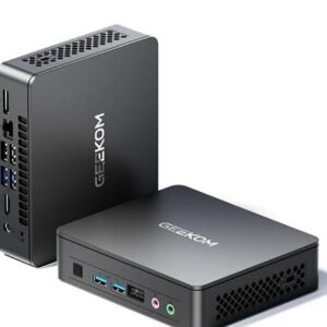 Mini PC GEEKOM AIR12 GMAIR12PT7505-8256 - Intel Pentium Gold 7505, (Incluye) RAM 8GBDDR4, NVMe SSD256GB. Windows 11 Pre-intalado. Color Negro