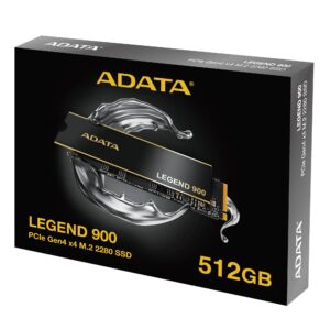 Unidad de Estado Sólido ADATA LEGEND 900 512GB PCIe Gen4x4 M.2 2280 - Con disipador de aluminio. SLEG-900-512GCS