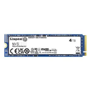 Kingston Technology SNV3S/4000G Unidad de estado solido kingston nv3 4tb m.2 2280 nvme pcie gen 4x4 r.6000mb/s w.5000mb/s