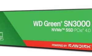 SANDISK WDS500G4G0E SSD WD Green SN3000 NVMe - 500GB, M.2, 4100 MB/s Escritura, 5000 MB/s Lectura, PCI Express 4.0