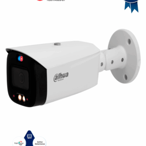 DAHUA IPC-HFW3449T1-AS-PV Cámara IP Bullet 4MP/ TiOC/ WizSense/ Iluminador Dual Inteligente/ Disuasión Activa/ Lente 3.6mm/ 30 Metros de IR y Luz Visible/ Sirena y Estrobo Azul y Rojo/ SMD 4.0/ Ranura Micro SD/ E&S de Alarma y Audio/ IP67.