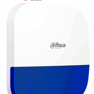 DAHUA DHI-ARA13-W2 - Sirena con estrobo inalámbrica para exterior, Azul, Potencia: 110dB, Múltiples sonidos de alarma, Protección: IP65, Alarma de batería baja, App DMSS, Frecuencia 433 MHz, Tecnología: AirShield, Compatible con HUB 1.0 y HUB 2.0