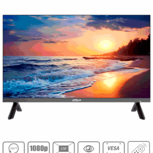 DAHUA DHI-LM32-F200N - Pantalla FHD de 32 pulgadas con resolución 1920×1080, diseñada para uso 24/7. Ofrece 240 cd/m² de brillo, entradas HDMI, VGA, USB, altavoces integrados y control remoto.