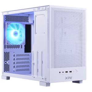 Gabinete GAMER XPG VALOR MESH NANO. Media torre. Paneles de malla con filtros de polvo. Ventilador ARGB 120mm INCLUIDO. BLANCO. VALORMESHNANOMAA-WHCWW