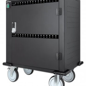 Gabinete de carga con 32 puertos USB-C - hasta 14, 3A/18W por puerto y 576W total, Cerradura con codigo, Puerta de metal, MANHATTAN 716000