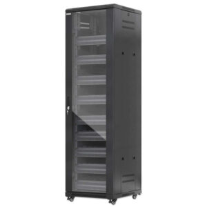 Gabinete de red 19 Pro Line con extractores de aire - 42U, Ensamblado, Incluye accesorios, 800Kg, 600x600, INTELLINET 716253