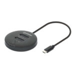 Gabinete USB-C SSD (130752) MANHATTAN Estación de acoplamiento con 2 bahías para clonación de SSD M.2 NVMe de hasta 8 TB