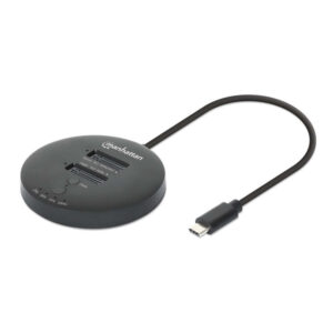 Gabinete USB-C SSD (130752) MANHATTAN Estación de acoplamiento con 2 bahías para clonación de SSD M.2 NVMe de hasta 8 TB