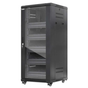 Gabinete de red 19 Pro Line con extractores de aire - 27U, Ensamblado, Incluye accesorios, 800Kg, 600x600, INTELLINET 716239